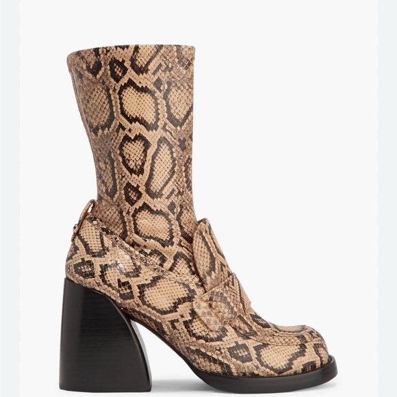 Chloe Adelie python-effect leather ankle boots size 39 gorgeous nwot - Picture 2 of 10